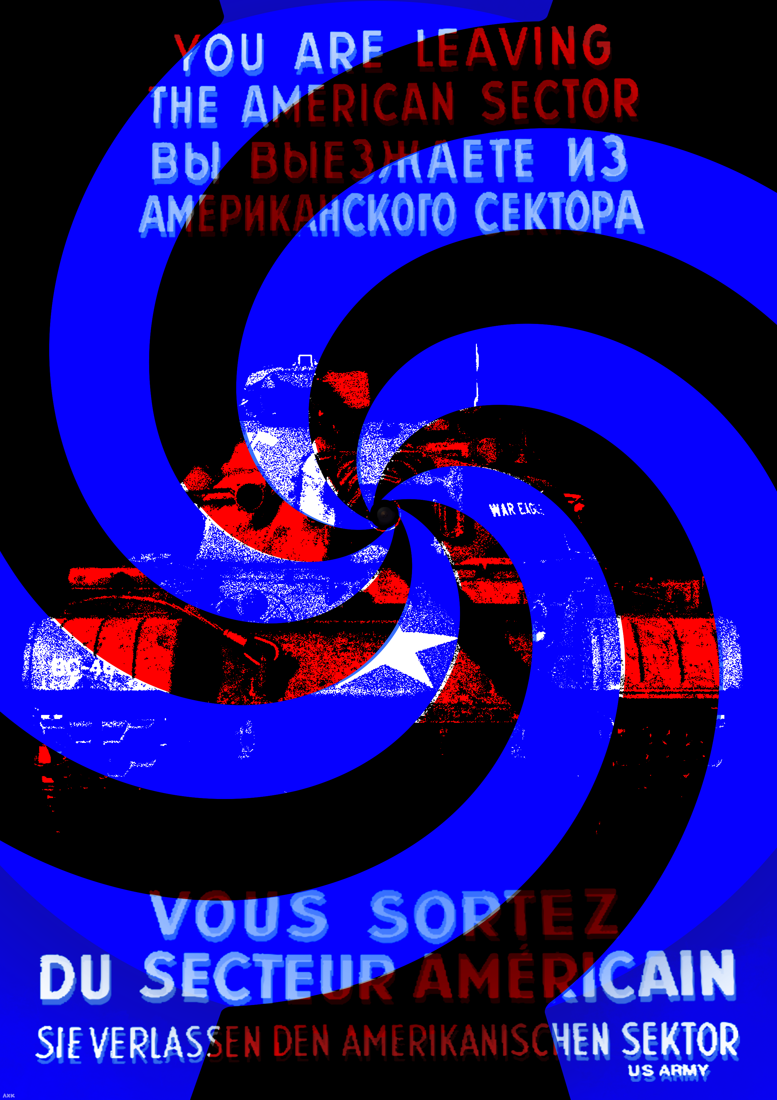 Poster design about Checkpoint Charlie incident